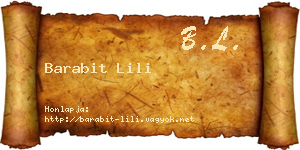 Barabit Lili névjegykártya